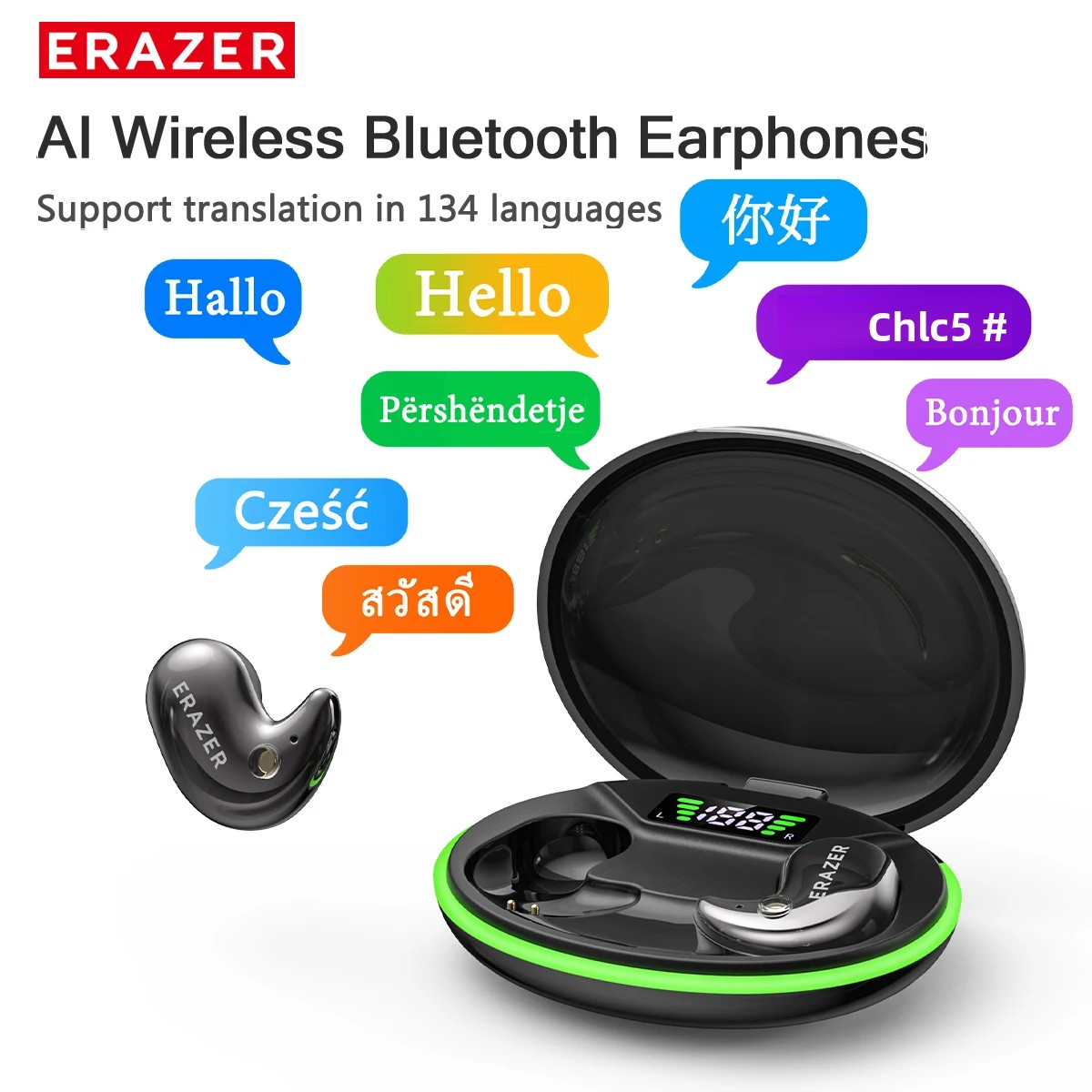 Outdoor Sport Games - EARZER XF58 インイヤー型Bluetoothヘッドホン マイク付き 翻訳機能搭載イヤホン TWS