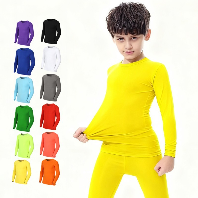 キッズ子供少年少女ランニングロング Tシャツフィットネススポ - Outdoor Sport Gym のレビューと価格