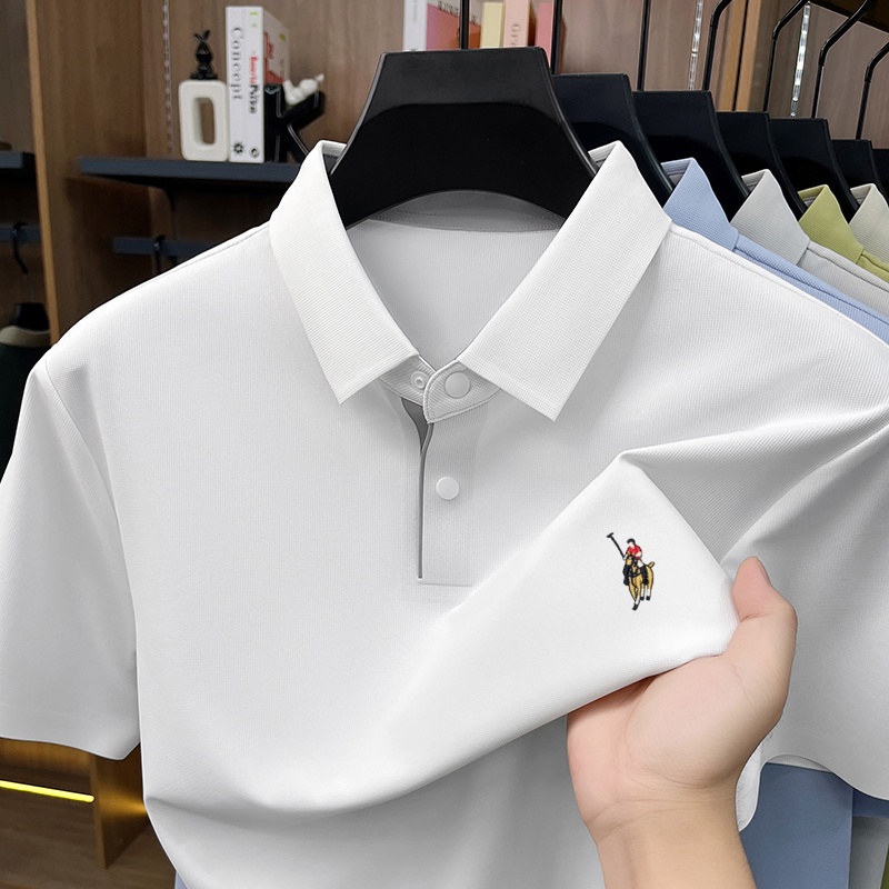 豪華男性の定番ブランドファッション馬術刺繍半袖Tシャツ夏の新 - Polo Shirt Equestrian のレビューと価格