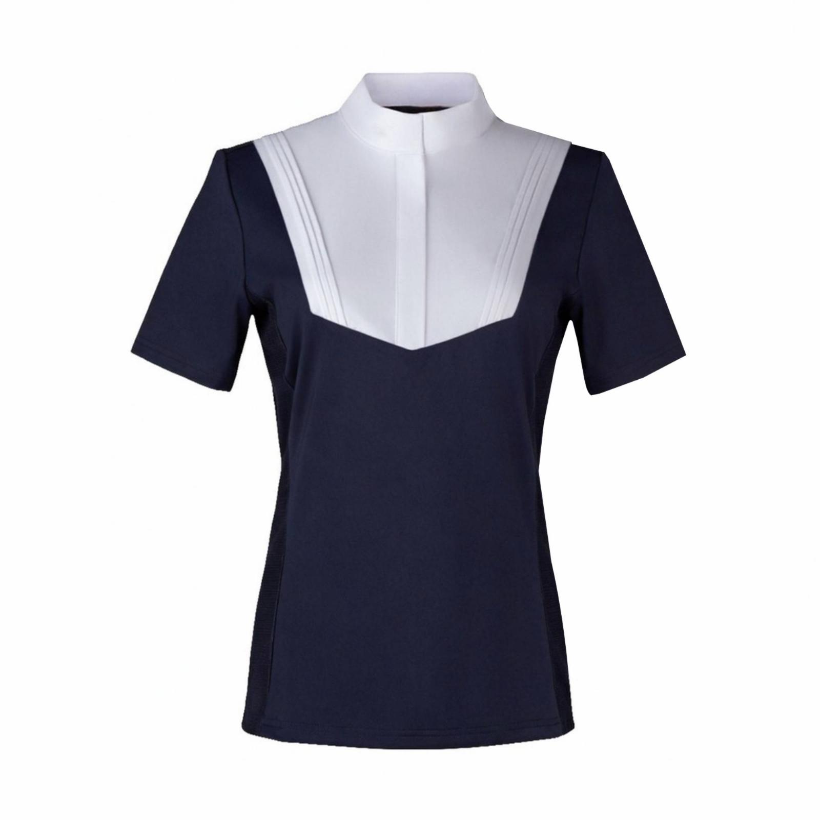 女性用乗馬Tシャツ、アスレチックフィット、ジップアップポロシ - Polo Shirt Equestrian のレビューと価格
