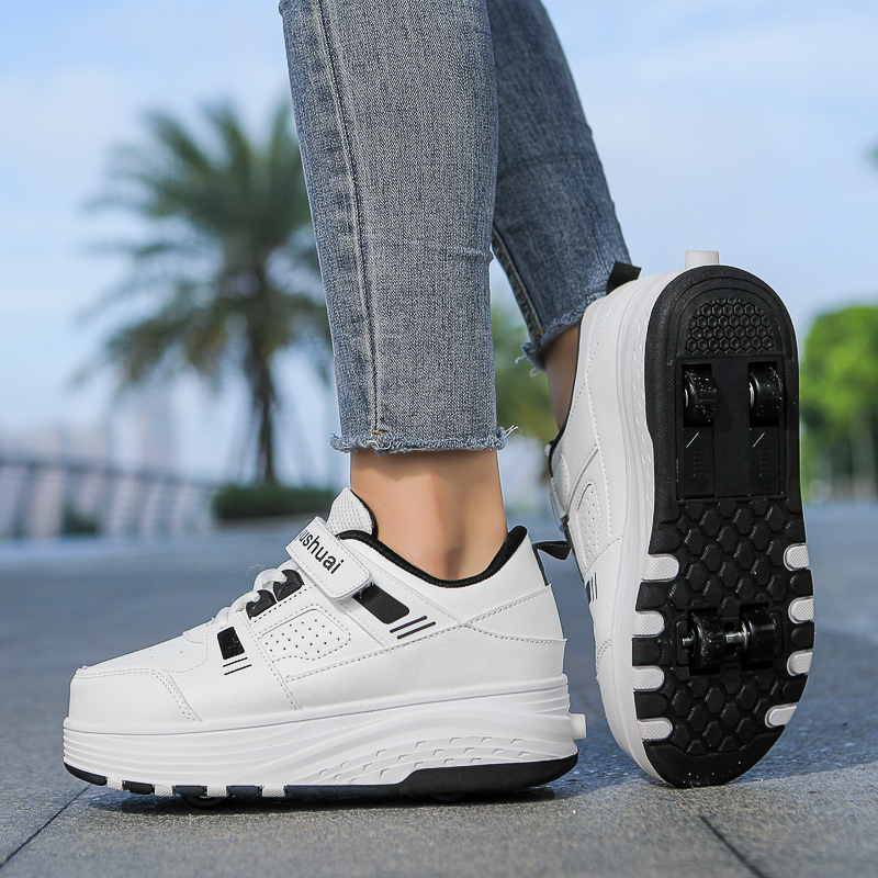 子供用4輪ローラーシューズ、格納式の車輪が付いたスニーカー。 - Outdoor Sports Shoes のレビューと価格