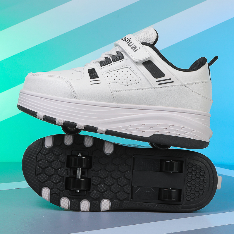 子供用4輪ローラーシューズ、格納式の車輪が付いたスニーカー。 - Outdoor Sports Shoes のレビューと価格