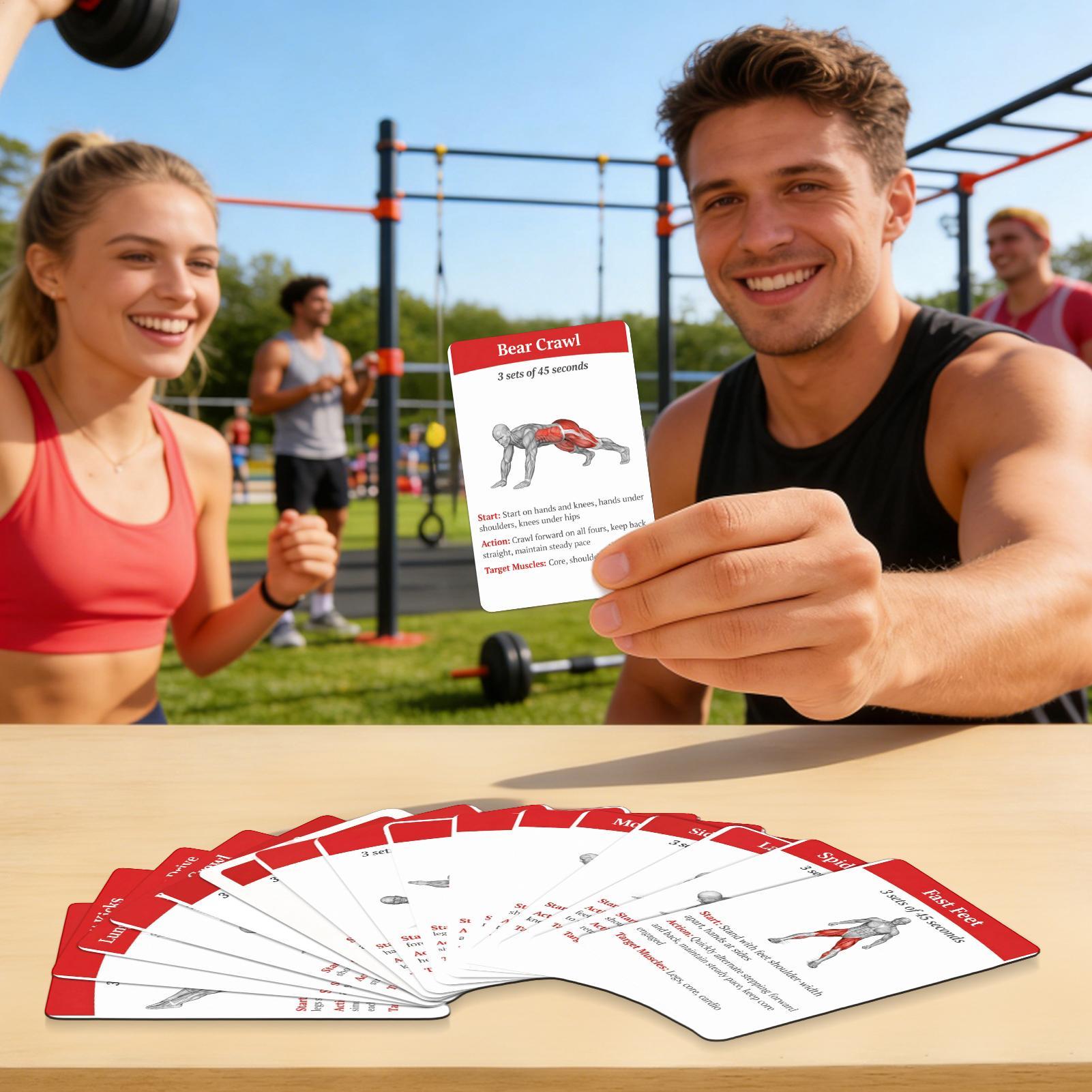 36枚のフィットネスカード コア強化エアロビックトレーニング - Outdoor Sport Jas のレビューと価格